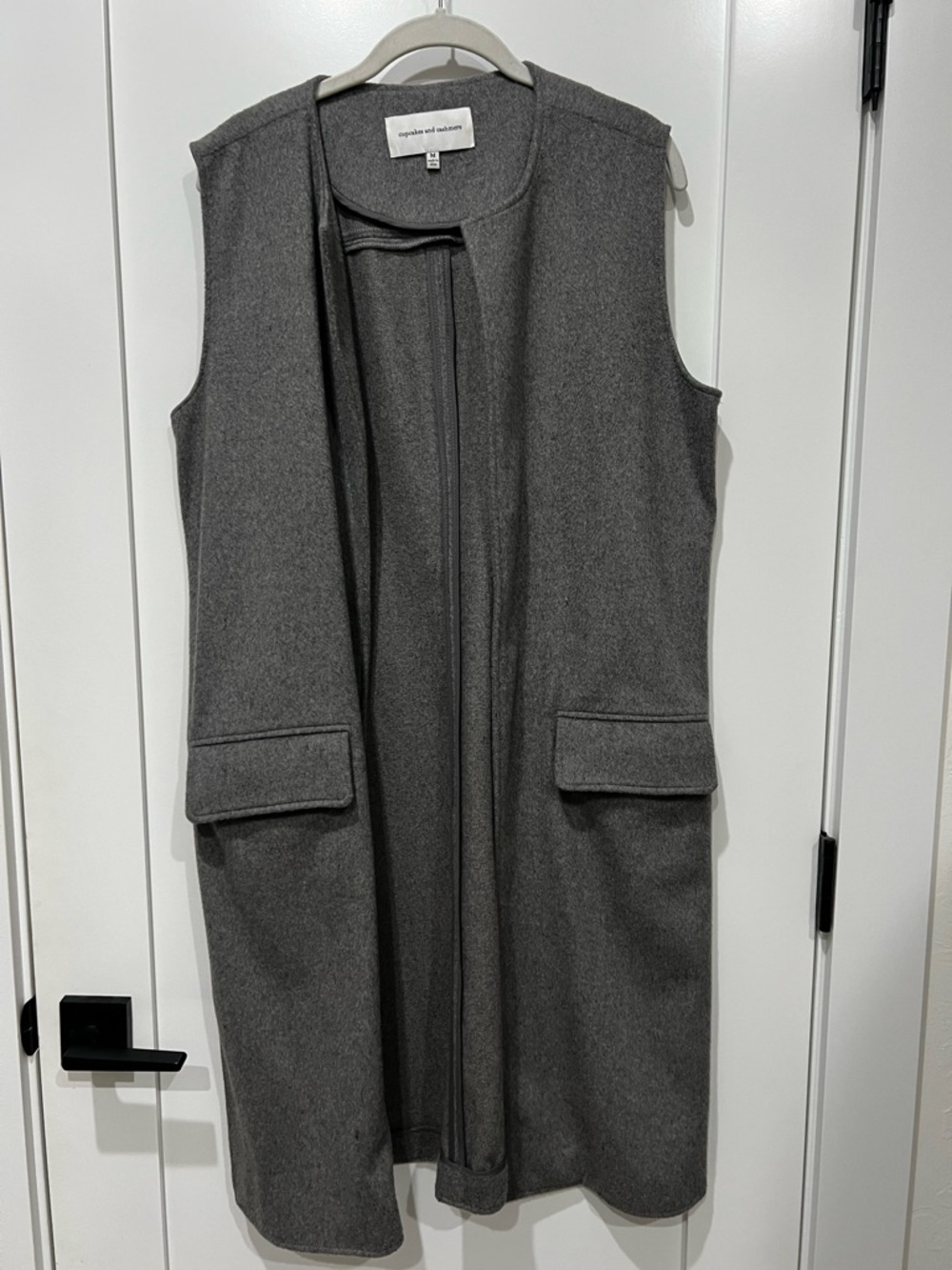 cupcakes & cashmere Charcoal Gray Wool Blend Vest